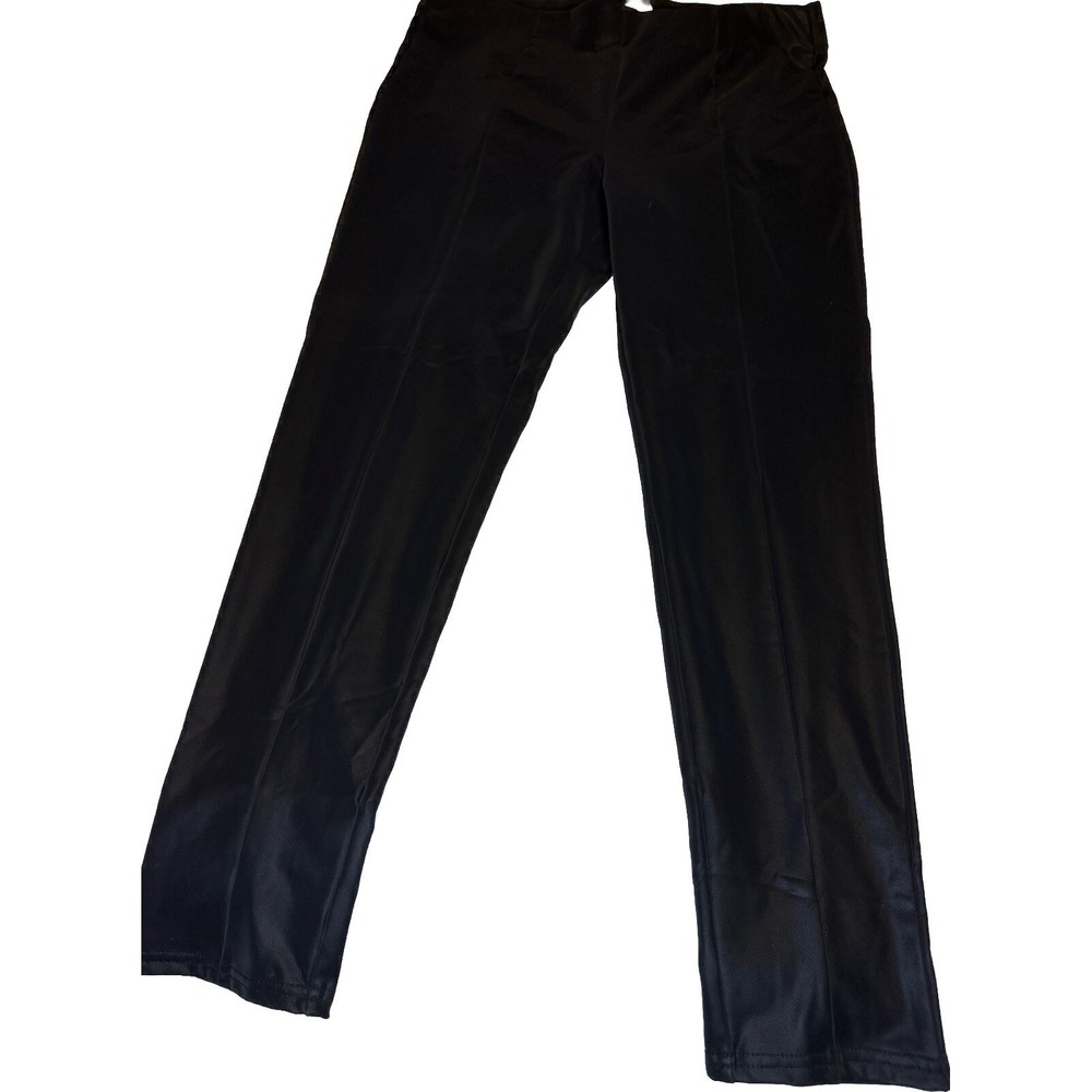 Gibson & Latimer Womens Pants Size Large Black Sheen Elastic Waist Skinny!! WOW!